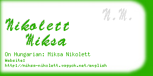 nikolett miksa business card